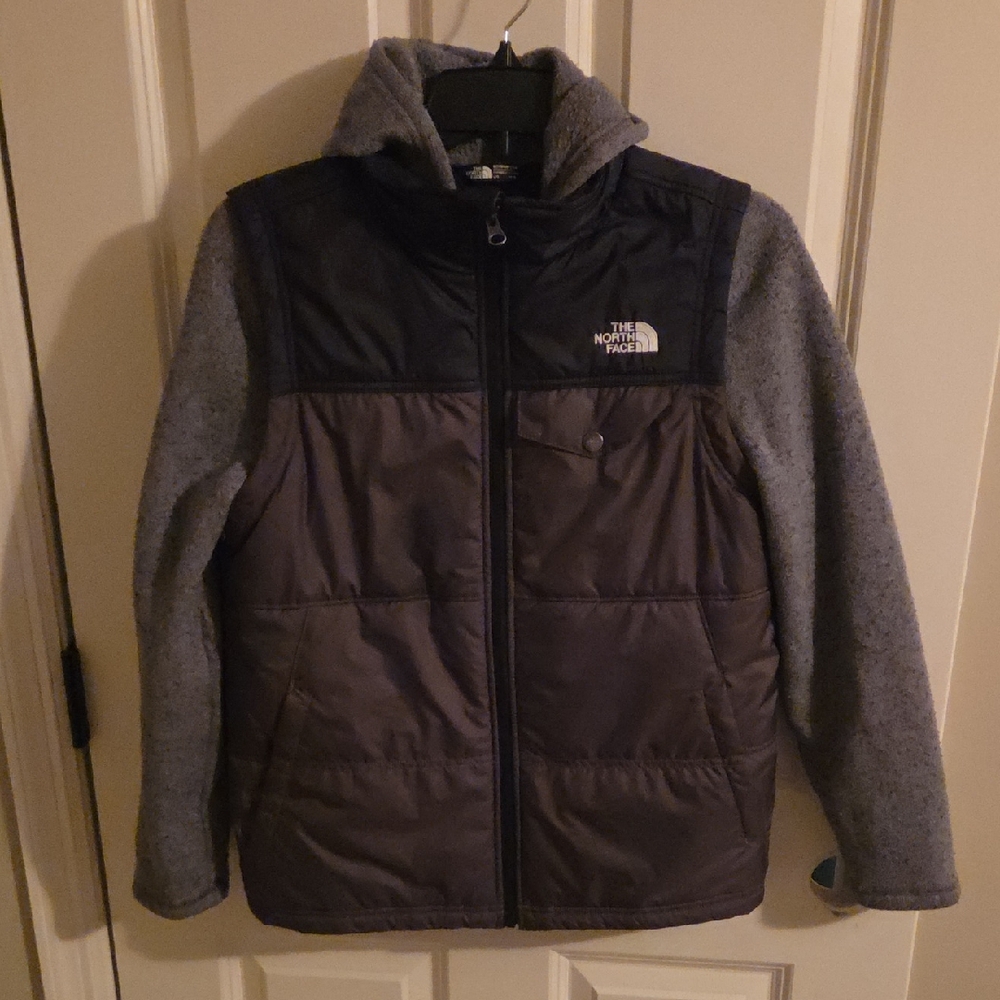 The North Face Boy's Black, Olive and Gray Puffer Jacket, Size Large